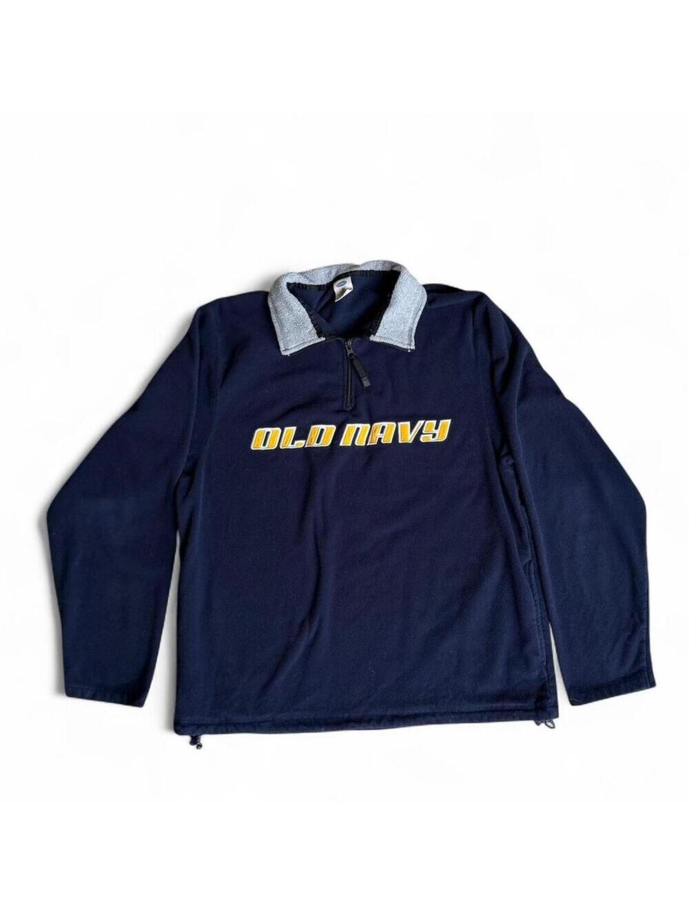 Vintage Old Navy navy blue quarter zip fleece sweatshirt Size XL